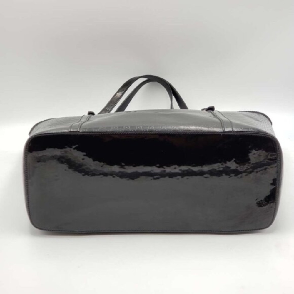 Authentic Gucci Micro GG Guccissima Patent Leather Tote Bag Black Shoulder Bag - Picture 7 of 16